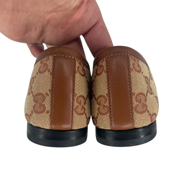 Gucci Jordaan Canvas GG Monogram Horsebit Loafers in Beige Ruggine Rust - Picture 11 of 14